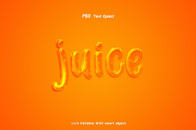 juice 3d editable text effect style psd with background
