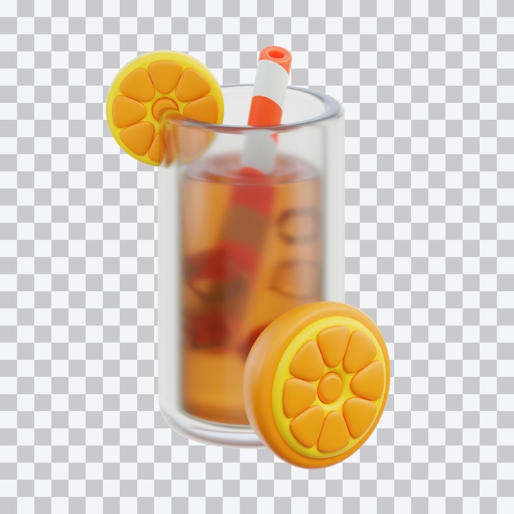 PSD 주스 3d 일러스트레이션