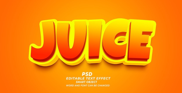 PSD juice 3d psd редактируемый текстовый эффект