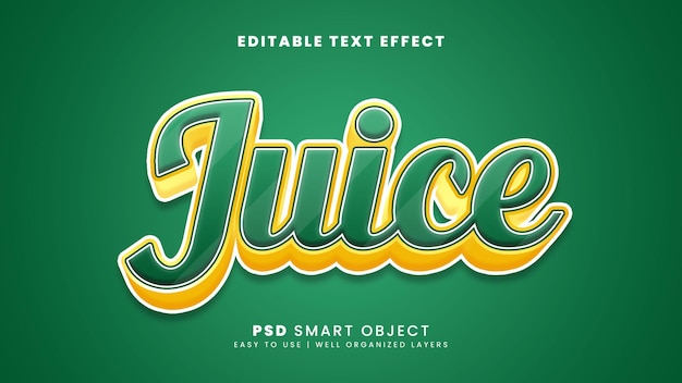 Juice 3d text effect template