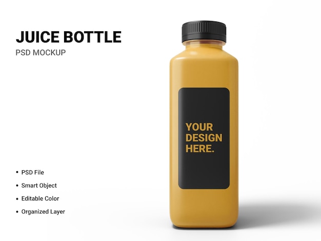 Juice bottle mockup design isolated