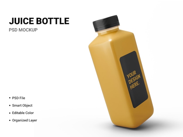 Juice bottle mockup design isolated