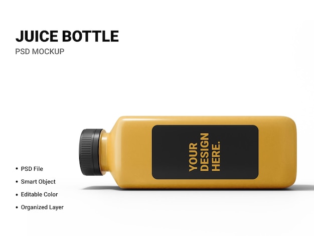 Juice bottle mockup design isolated