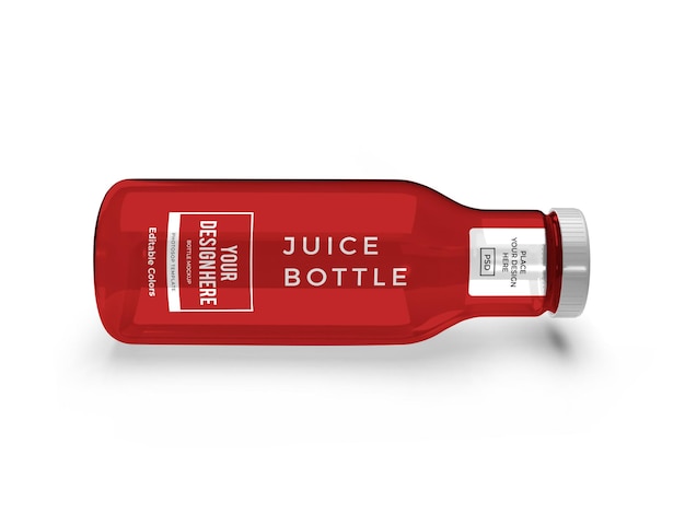 Juice bottle mockup template isolated