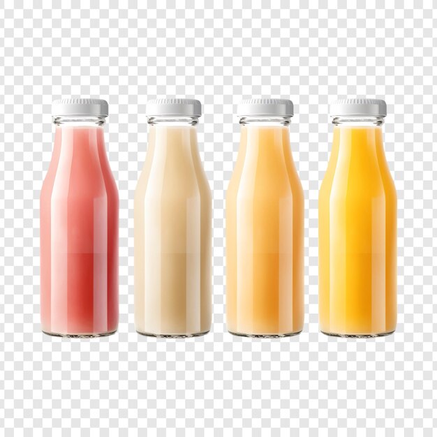 PSD juice bottle mockup on transparent background