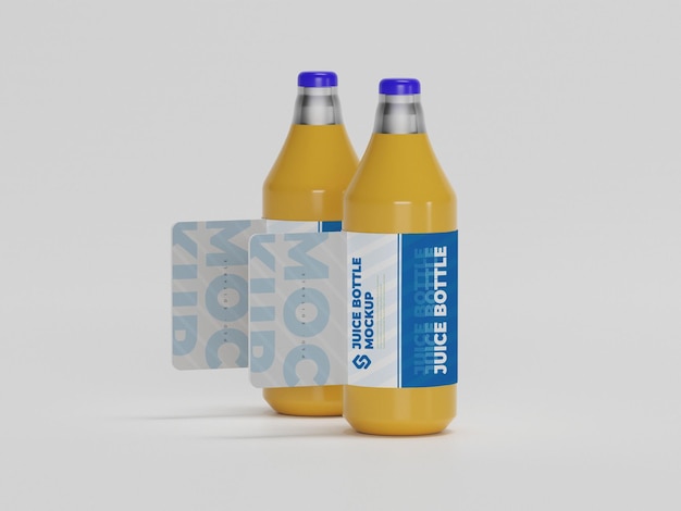 Juice bottle mockup with extra level