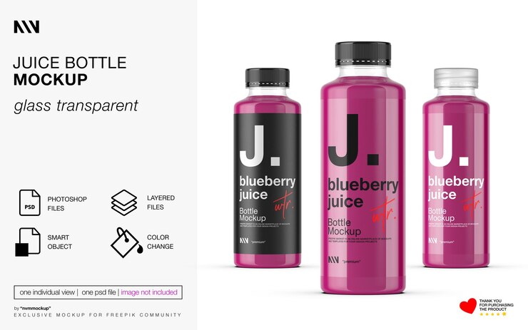 PSD juice bottle mockup