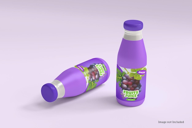 PSD mockup di bottiglie di succo