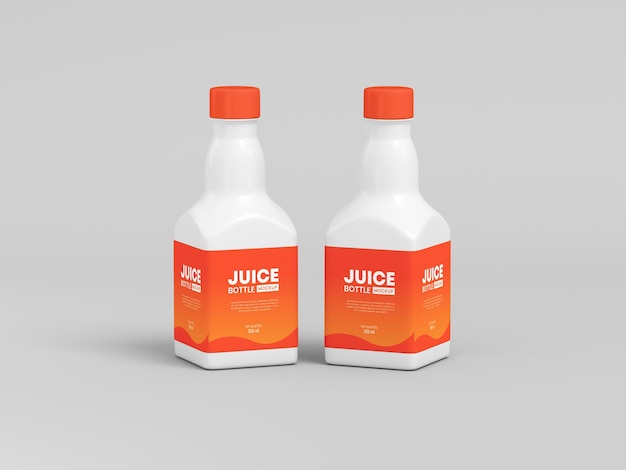 Mockup di imballaggio per bottiglie di succo