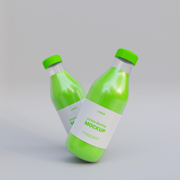 Juice bottle realistic mockup