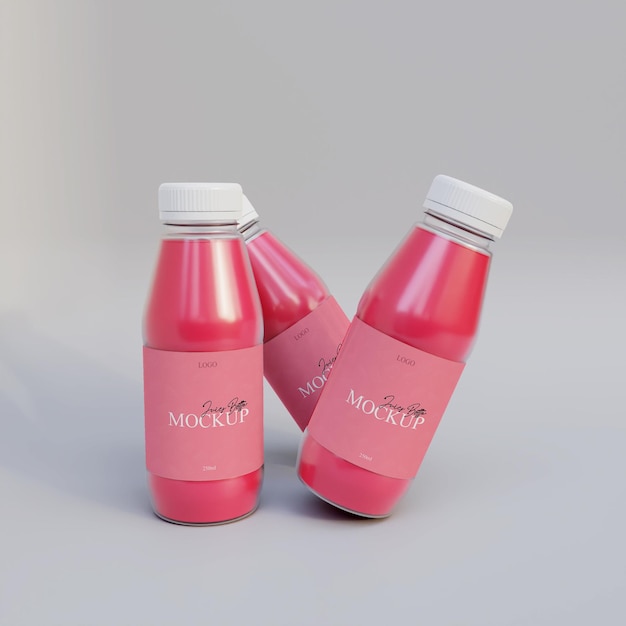 PSD juice bottle realistic mockup