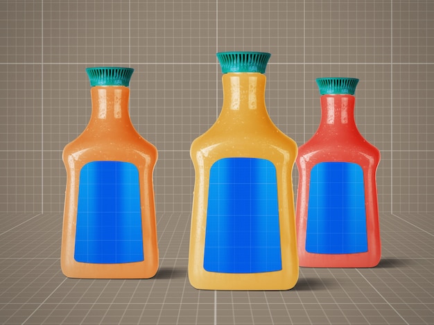 PSD juice bottles mockup