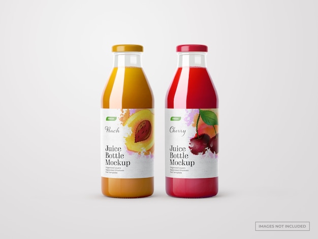 PSD mockup di bottiglie di succo