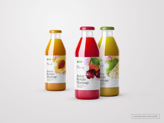 Mockup di bottiglie di succo