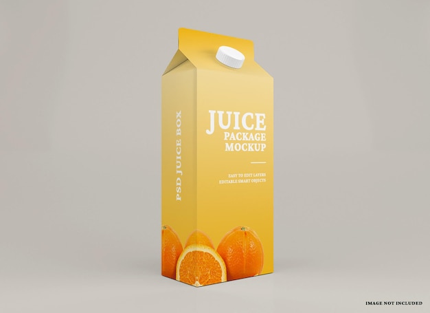 Mockup di imballaggio della scatola del succo