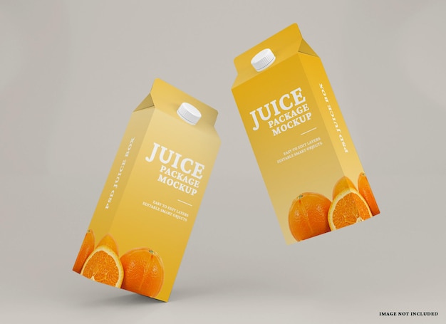 Juice box packaging mockup