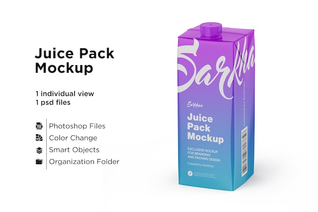 Juice Carton Linkerzijde Mockup