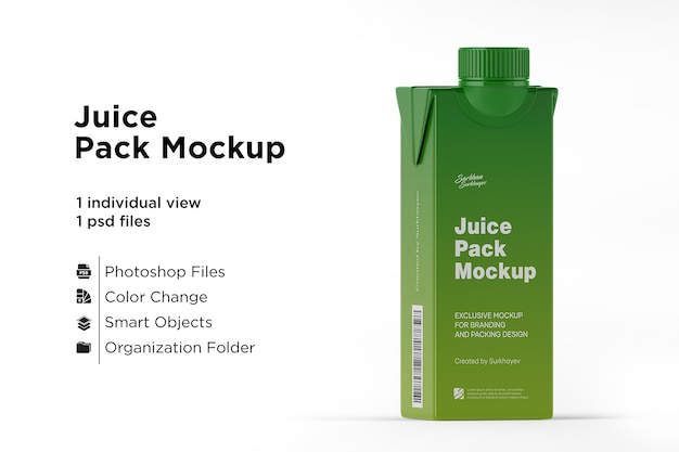 Juice carton right side mockup