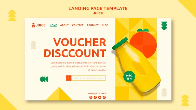 PSD juice landing page web template