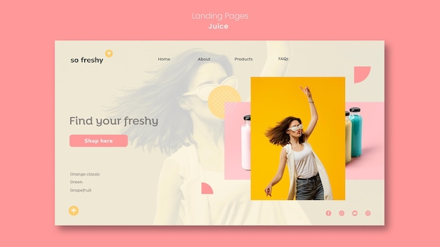 PSD juice landing page web template