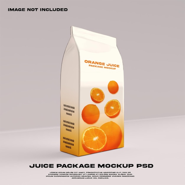 Mockup del pacchetto di succo psd