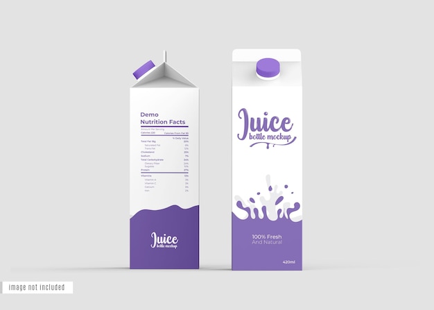 Mockup di confezionamento del succo