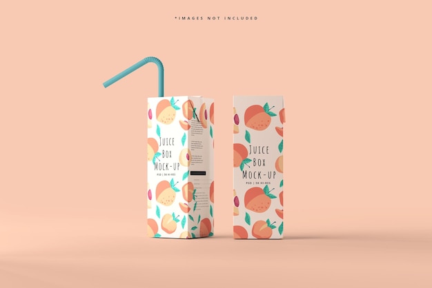 Juice Packet Carton Box Mockup