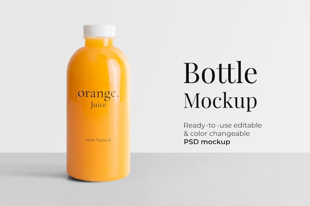 PSD juice plastic bottle mockup psd with label product packaging