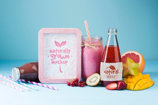 PSD juice and smoothie concept mock-up