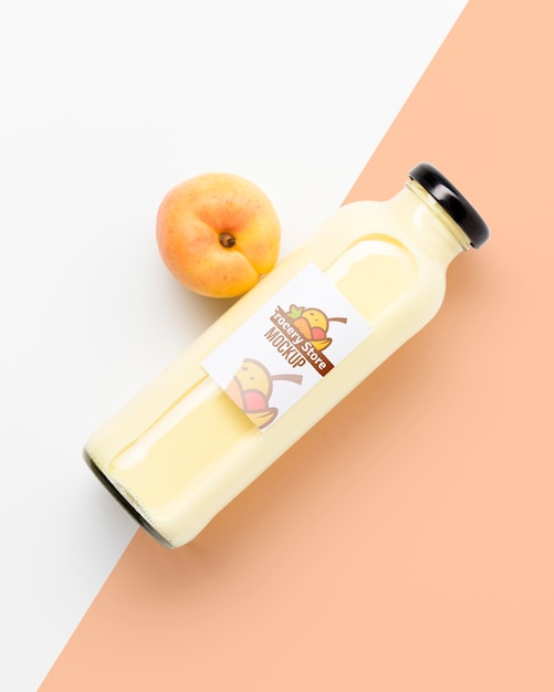 PSD juice smoothie with peach fruit