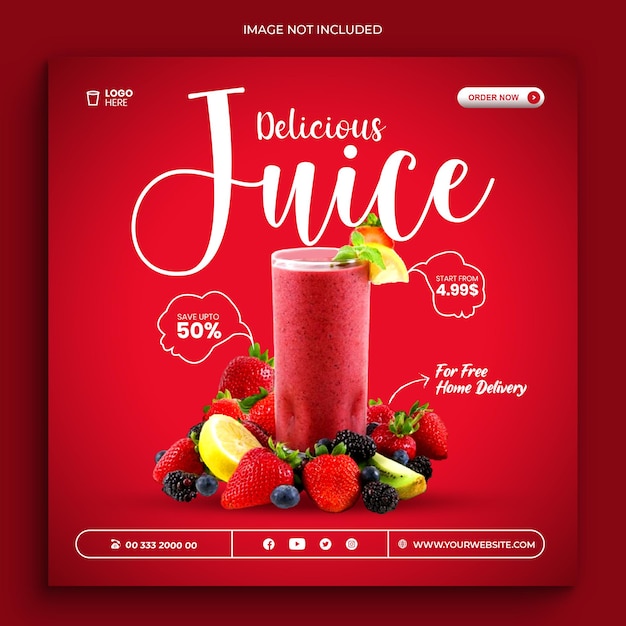 Juice modello di banner per post sui social media