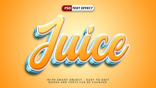 Juice text effect with 3d style