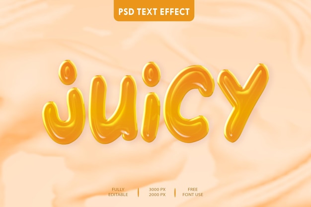 PSD juicy 3d text effect style