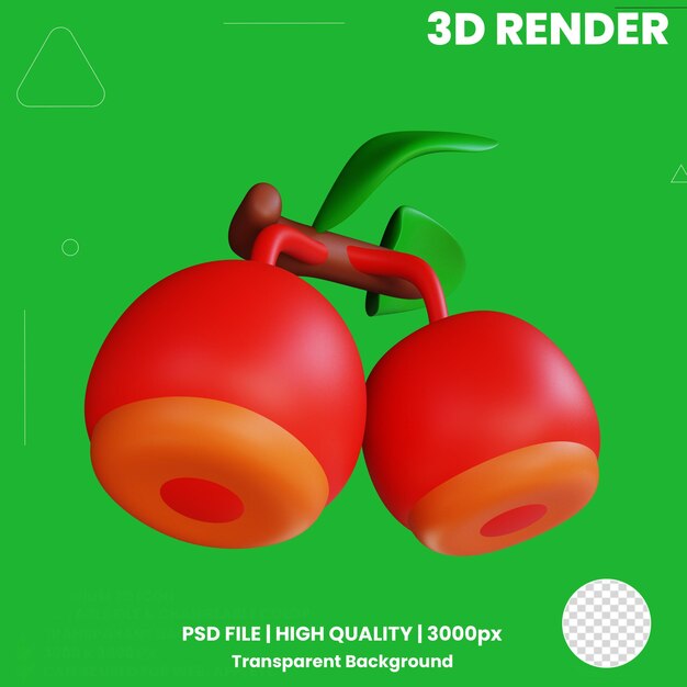 PSD juicy berries 3d icon render