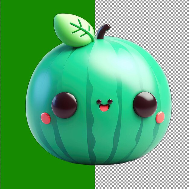 Juicy joy adorable watermelon png in 3d