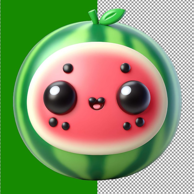 PSD juicy joy adorable watermelon png w 3d