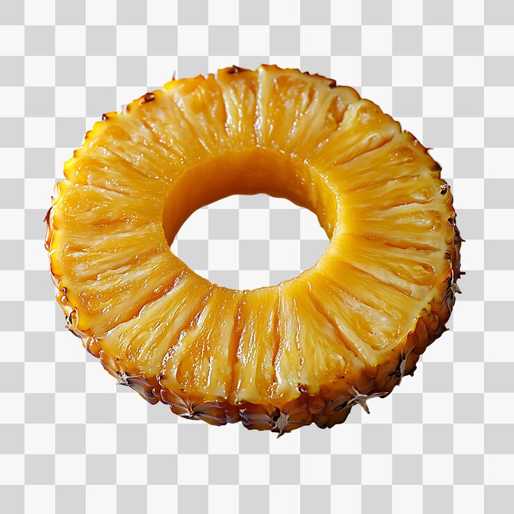 PSD juicy pineapple ring transparent background