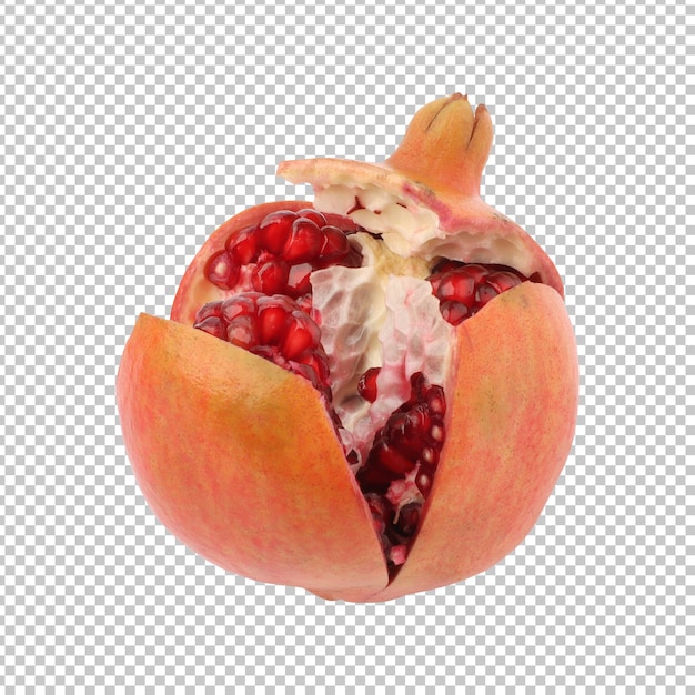 PSD succosa melograno maturo dolce frutta rendering isolato