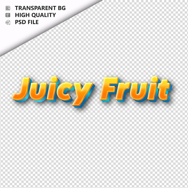 PSD juicyfruitmade from orange text with shadow transparent isolated