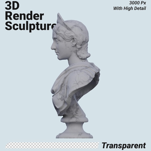 Julia Cornelia Paula statue 3d renders isolated perfect for your design