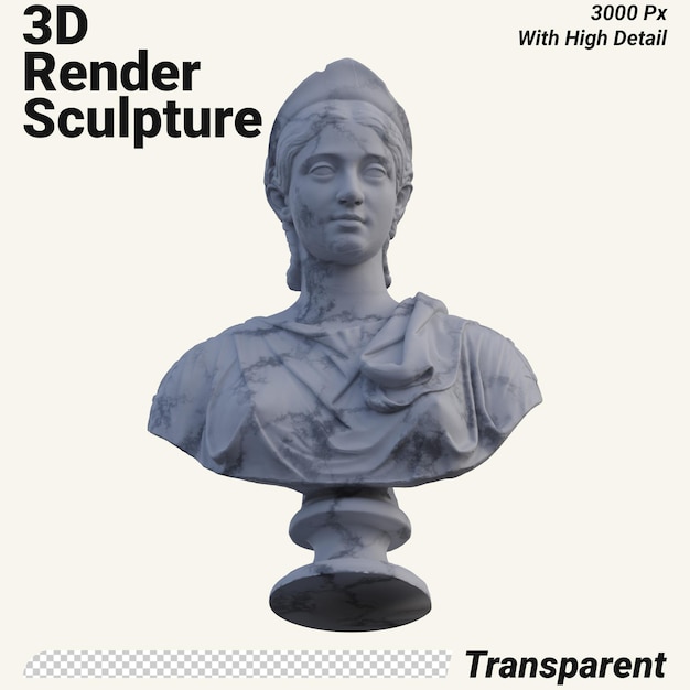 PSD Юлия корнелия паула статуя 3d делает изолированный идеально подходит для вашего дизайна