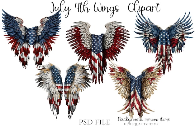 PSD july 4rth wings independence america