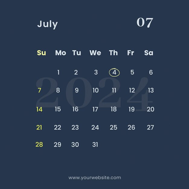 PSD giugno calendario instagram post template psd progettazione pianificatore programmazione layout modello quadrato