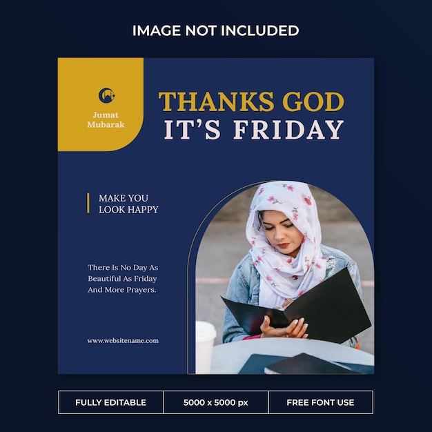 PSD jumat mubarak instagram post social media template