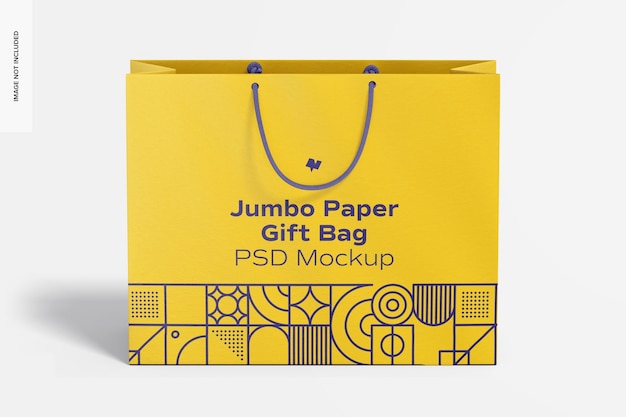 Jumbo paper gift bag with rope handle mockup