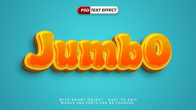 Jumbo text effect with 3d style