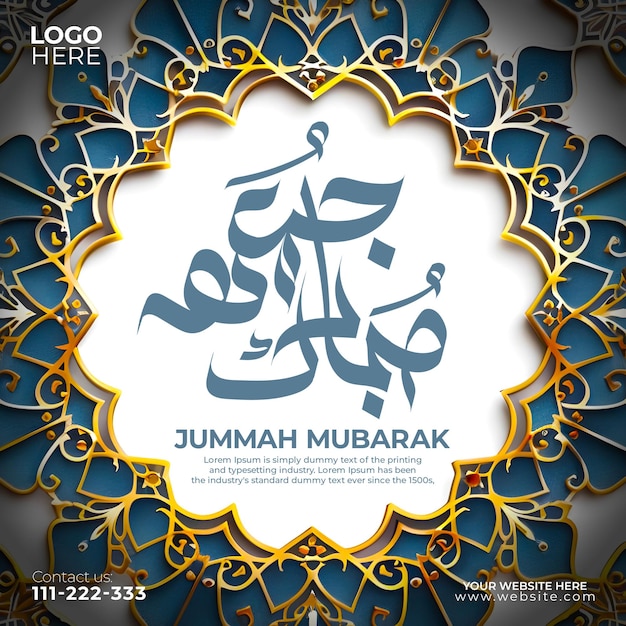 Jummah mubarak creative social media post heilige vrijdag gezegende vrijdag gebeddag
