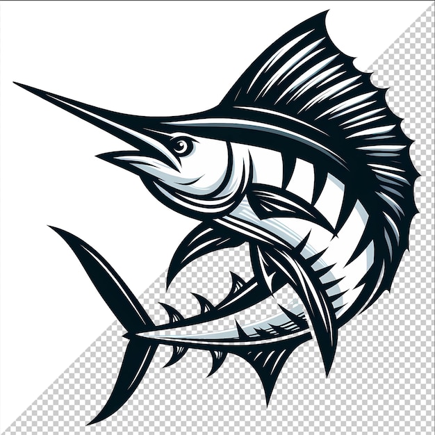 A Jumping Blue Marlin Fish Vector Illustration