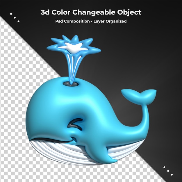 PSD psd 구성을위한 점프 병코 돌고래 3d 렌더링