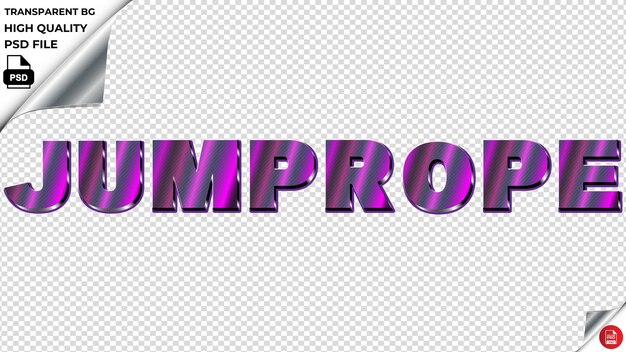 PSD jumprope typography purple light text metalic psd transparent